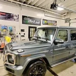 gray jeep in detail shop